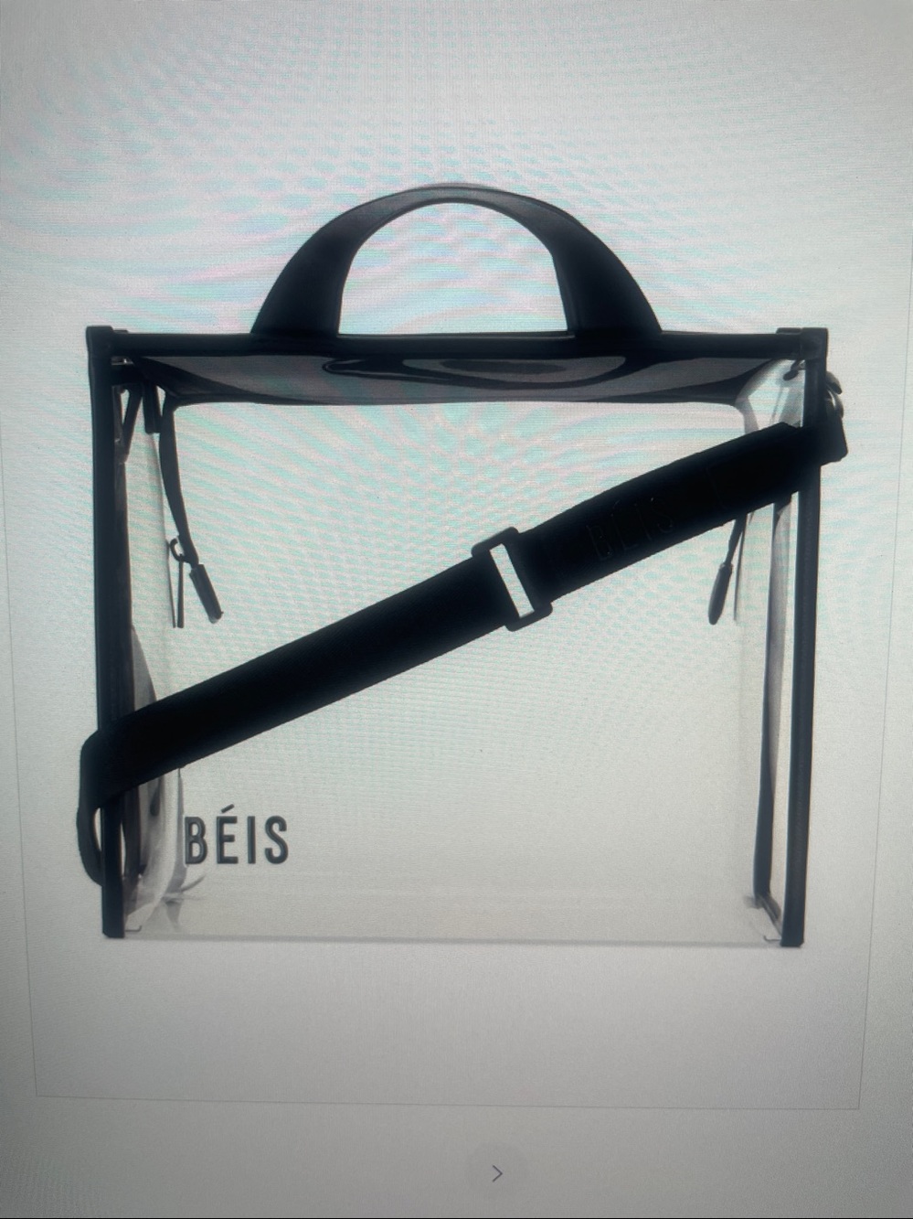 BEIS CLEAR Crossbody Stadium Tote with Black Trim NWT. - Picture 7 of 12